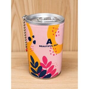 A Beautiful Day Soda Can Wet Wipe Dispenser Portable Travel Keychain Pink Orange